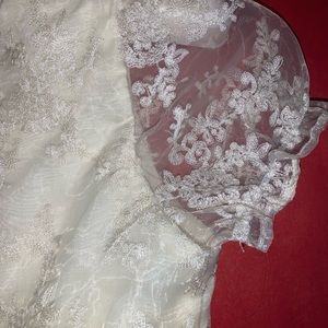 Creme/White girls size 10 lace dress.